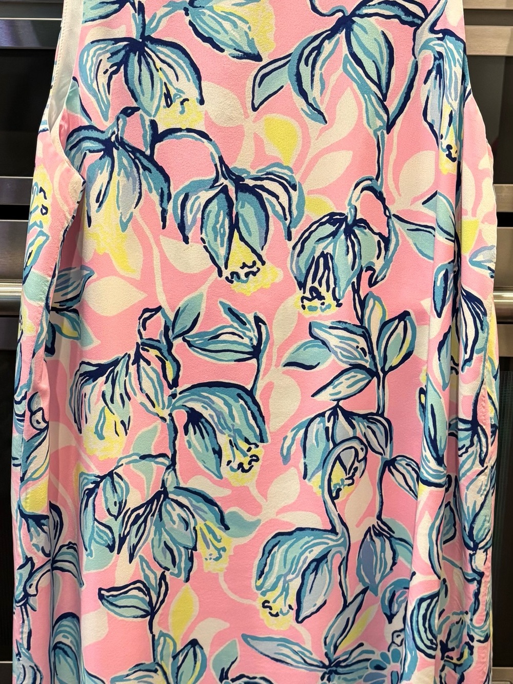 Lilly Pulitzer Pink Floral Swim Cover-Up with Blue & Yellow Accents